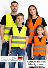 Warnweste gelb od. orange Kinder Warnweste Reisverschluss Sicherheitsweste KFZ