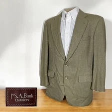 Jos A Bank Sport Coat Mens 42R Beige Soft Textured Tweed Two Buttons