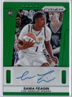 2025 Panini Prizm WNBA Sania Feagin Green Throwback Signatures RC Auto TB-SF LA