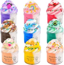Cloud Slime Kit, 9 Pack Slimes with Peach, Watermelon, Rainbow, Blue Cute Slime