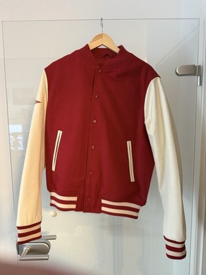 Superdry Varsity Jacket College Jacke Rot Weiß Streetwear Unisex