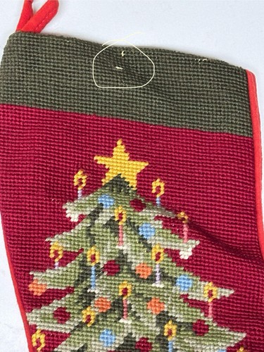 2 ausgefallene Nadelspitze Weihnachtsstrümpfe Weihnachtsbären Baum Pferd mit rotem Rücken 21 Zoll - Bild 9 von 16