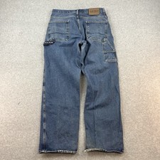 Vintage Nautica Jeans Mens 34x32 Blue Baggy Loose Fit Carpenter Utility Y2K
