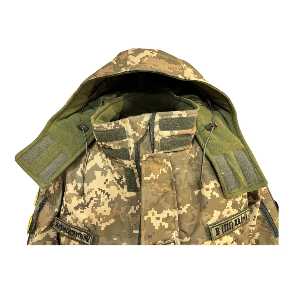 Ukrainian Winter Jacket MM-14 Pixel Camo – Warm Fleece Hooded Coat | KVVZ Type 2 - Image 2 of 4