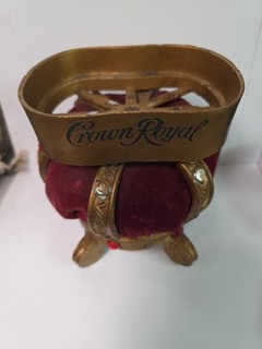 Vintage Crown Royal Bottle Holder Display Stand 1970s Advertisement Velvet Crown
