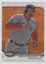 2012 Topps Finest Orange Refractor /99 Adrian Gonzalez #89 0q3