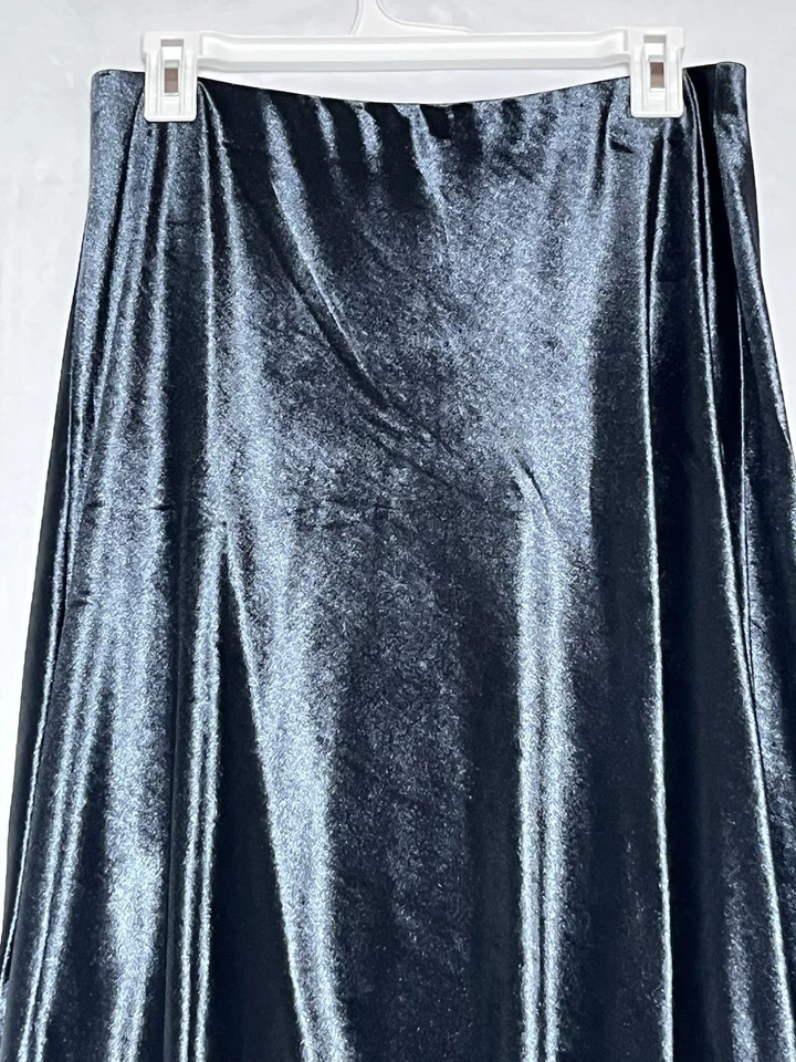 Falda midi de terciopelo Banana Republic para mujer mediana azul gris línea A Pull On Foto 3 de 4