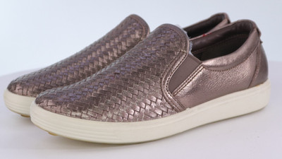 ECCO Soft 7 Women's Woven Slip Ons Loafers Shoes Size EU 37 US 6-6.5 Leather