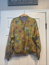 Scotch Soda Reversible, Floral, And Plaid Bomber Jacket With Zipper Size XL