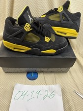 Nike Air Jordan 4 Retro Thunder Men’s Size 11 Black Yellow -used -yellow Peeling