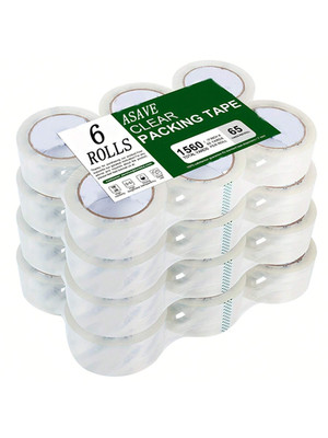 Clear 6 Rolls of Heavy Duty cartoon Packaging Tape Shipping Moving Ultra Strong 