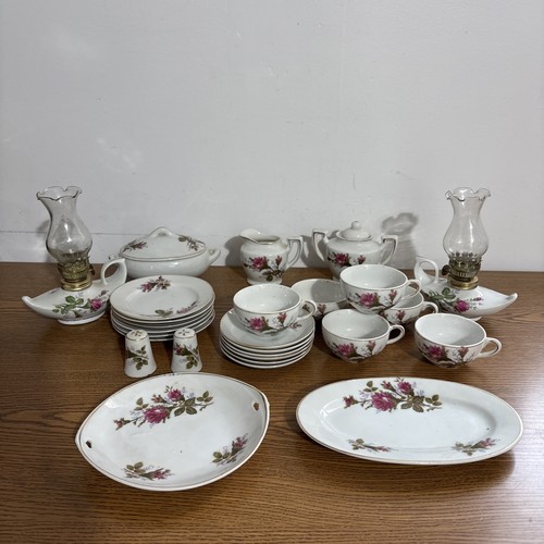 Vintage Japanese Child's Porcelain Tea Set with "Moss Rose" Pattern 1950’s