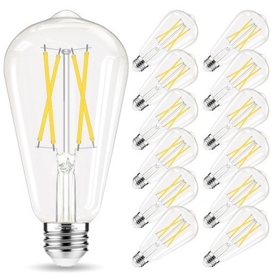Edison Bulbs 60 watt Equivalent LED, E26 LED Bulb Non-Dimmable, 4000K Dayligh...