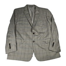 Brooks Brothers Mens Regent Fit Blazer Jacket Size 48R Beige Plaid 100 Wool