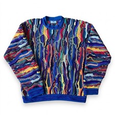 Vintage COOGI Australia Men  s Size L Multicolor 3D Knit Sweater 100 Cotton