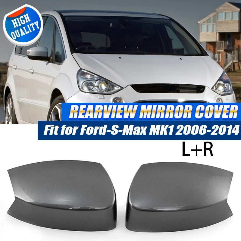 PAIR Side Rearview Wing Mirror Cover Cap For Ford S-Max Kuga Mk1 2008~2014 Gray
