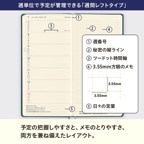Hobonichi Notebook 2025 Weeks Lemon Water Starting in April Slim - Picture 6 of 7