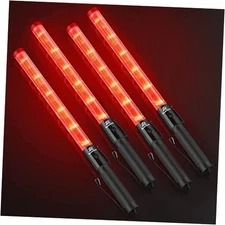  Traffic Wand, 21 Inch Led Traffic Control Wands with 2 Flashing 4 Pack Red