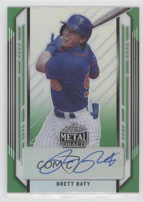 2021 Leaf Metal Draft Green Rainbow 6/10 Brett Baty #BA-BB1 Auto uk2
