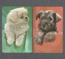 Vintage Swap Playing Cards Pair of Sweet Puppy Dogs Cards