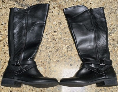 #ad Womens GBG by Guess Wide Calf Riding Zip Up Boots Black 8 M $47.22