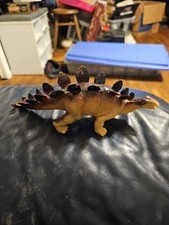 Unbranded Stegosaurus Dinosaur Brown Hard 9" Long DAMAGED