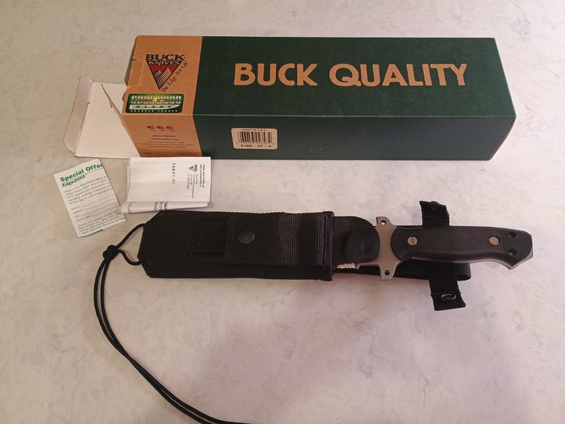 VINTAGE & RARE BUCK INTREPID FIXED BLADE KNIFE, CHISEL POINT MODEL NO. 0189-CP-0