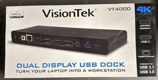 VisionTek VT4000 USB-C Docking Station - Dual 4K Displays - 6 x USB 3.0 / NEW 