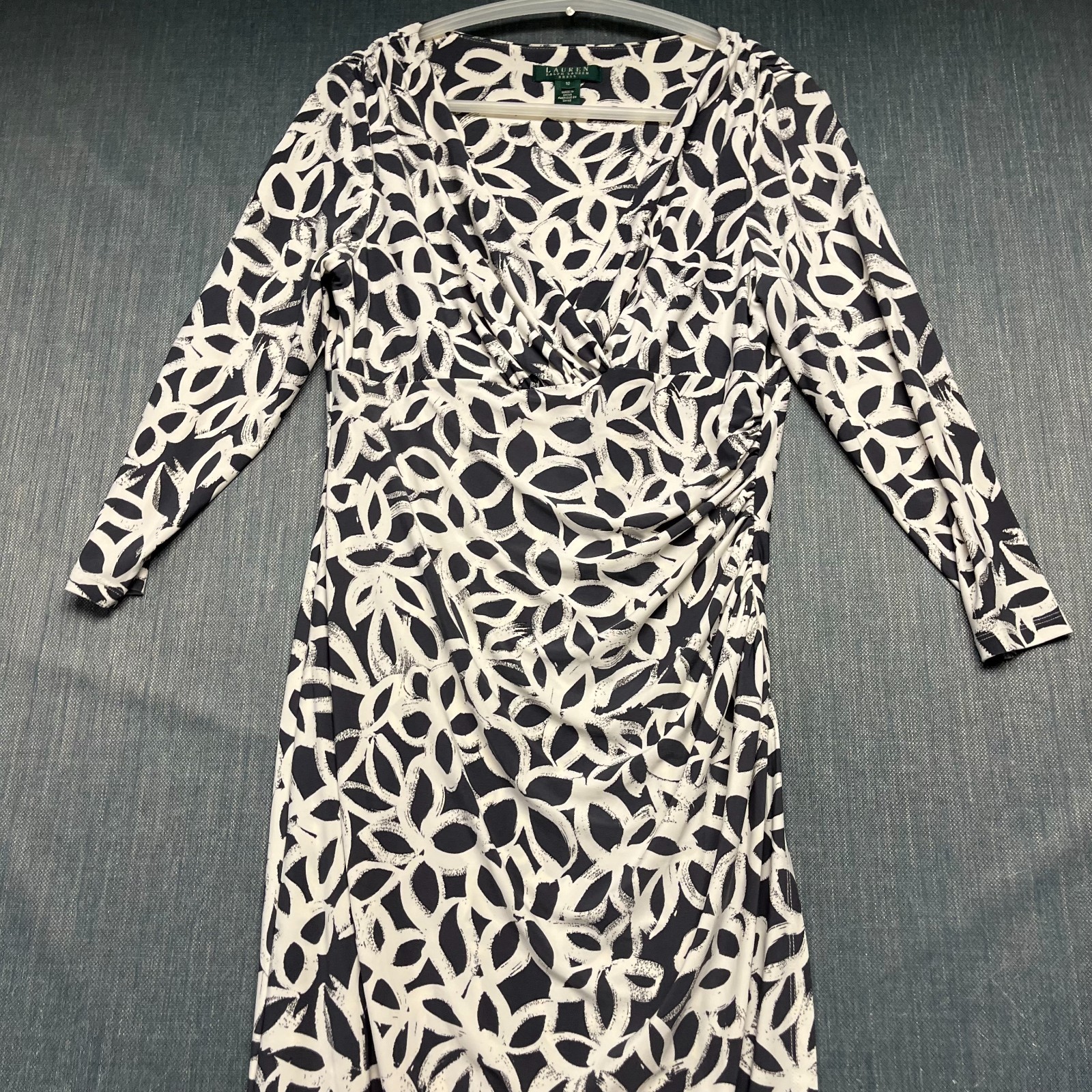 LAUREN Ralph Lauren Women's Wrap Dress Size 10 White Sheath Casual Career thumbnail 2