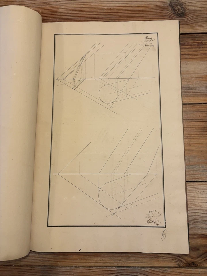 Ancien Albums Manuscrits Epures ECOLE POLYTECHNIQUE INGÉNIERIE ARCHITECTURE 1811 - Photo 4/4