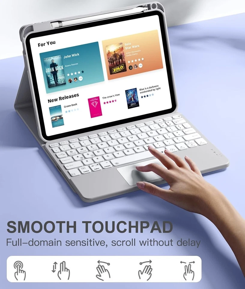Funda para iPad 11.ª y 10.ª generación con teclado y portalápices,teclado extraí - Imagem 3 de 4