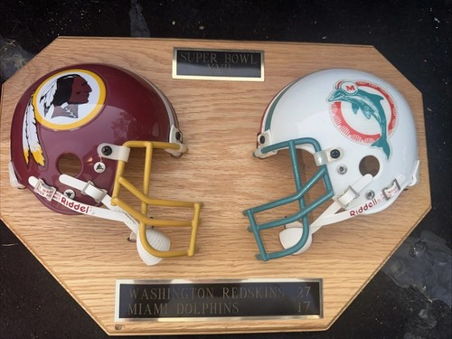Cascos placa Redskins Vs Miami Super Bowl raros