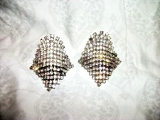 Musi Murray Simon Rhinestone Shoe Clips 1950s Cascade Couture Marked Vintage Pr