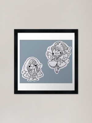 Schlecht gezeichnete Yo-Kai Watch | Frostin gerahmtes Wandbild Poster Leinwanddruck Bild