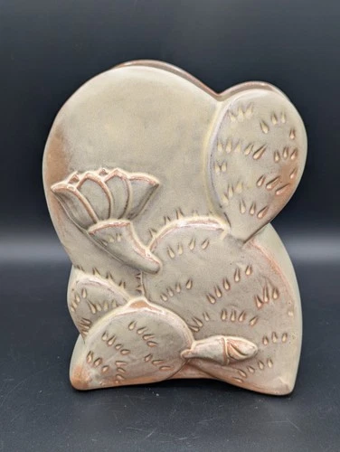 Vintage MCM Frankoma #1205  Cactus Bloom Vase Planter Desert Gold SEE PICTURES