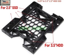 5.25" to 3.5"/2.5" HDD/SSD Mounting Bracket Desktop CD-ROM Drive Bay Adapter US