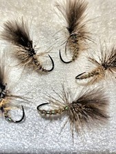 Pearl Grunter Trout Flies Dry Fly Size 14, Barbless. 5 Pack Fly Fishing