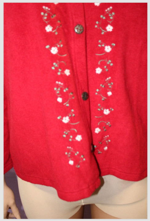 Basic Editions Extra-Large Women's Red Fleece but… - image 3