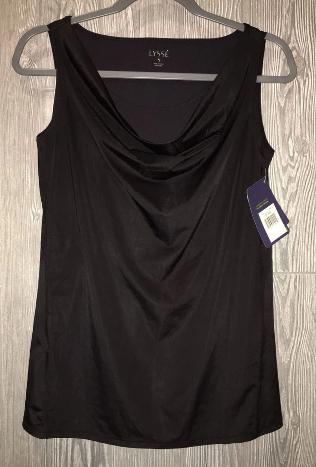 LYSSE Active Cowl 颈部带内 Lt Control 黑色无袖背心女式 M L — 第 3/4 张图片