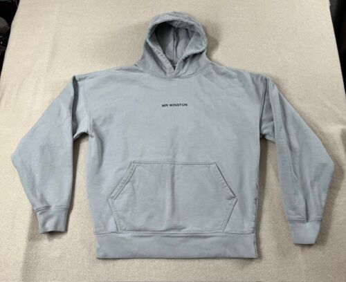 Mr Winston Sweatshirt Puff Hoodie Gray Medium Fleece Stained Good