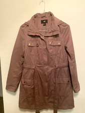 H M Ladies Jacket Hood Beige Sz 6