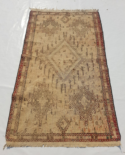 Vintage Traditional Handcrafted Turkish Kilim Rug for Home Décor 190x114 cm