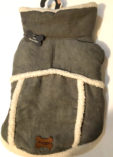 Koolaburra by UGG Rocky Gray Fleece Sherpa Lined Reversible Dog Vest Small New - Picture 3 of 7