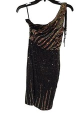 Women's Cocktail & Party Dresses One Shoulder Sequins Bodycon Dress  Size Small