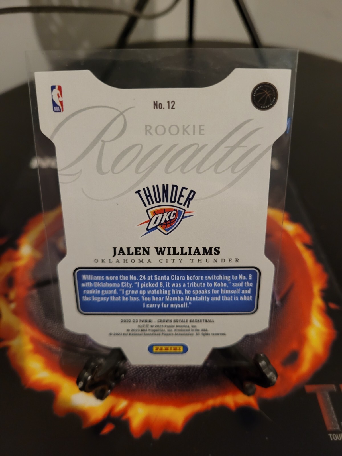 202223 Crowne Royale Royalty Die Cut Jalen Williams Rookie Blue 52/99