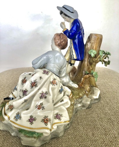 1960 Dresden Porcelain Figurine Couple Fr Horchst 18 Century Mold By JP Melchior - Picture 7 of 23
