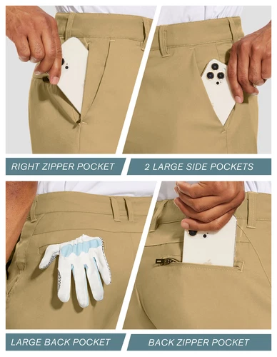 Pantalones cortos de golf ligeros para hombre 15 colores bolsillos delanteros planos pantalones flexibles de secado rápido - Imagen 47 de 51