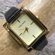 Anne Klein Women K/2706G Dress Leather Rectangular Quartz Analog 28mm Watch 7"