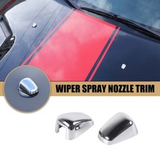 Chrome For 2010-15 Dodge Ram Front Wiper Windshield Washer Spray Nozzle Trim Abs