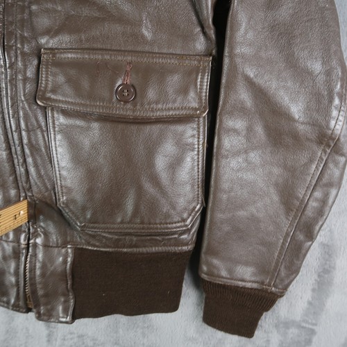 Vintage 80s Type G1 Leather Flyers Aviator Bomber Jacket Size 36 USN - Picture 4 of 16